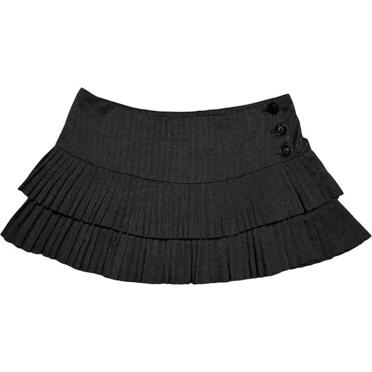 Double Pleaded Micro Mini Skirt