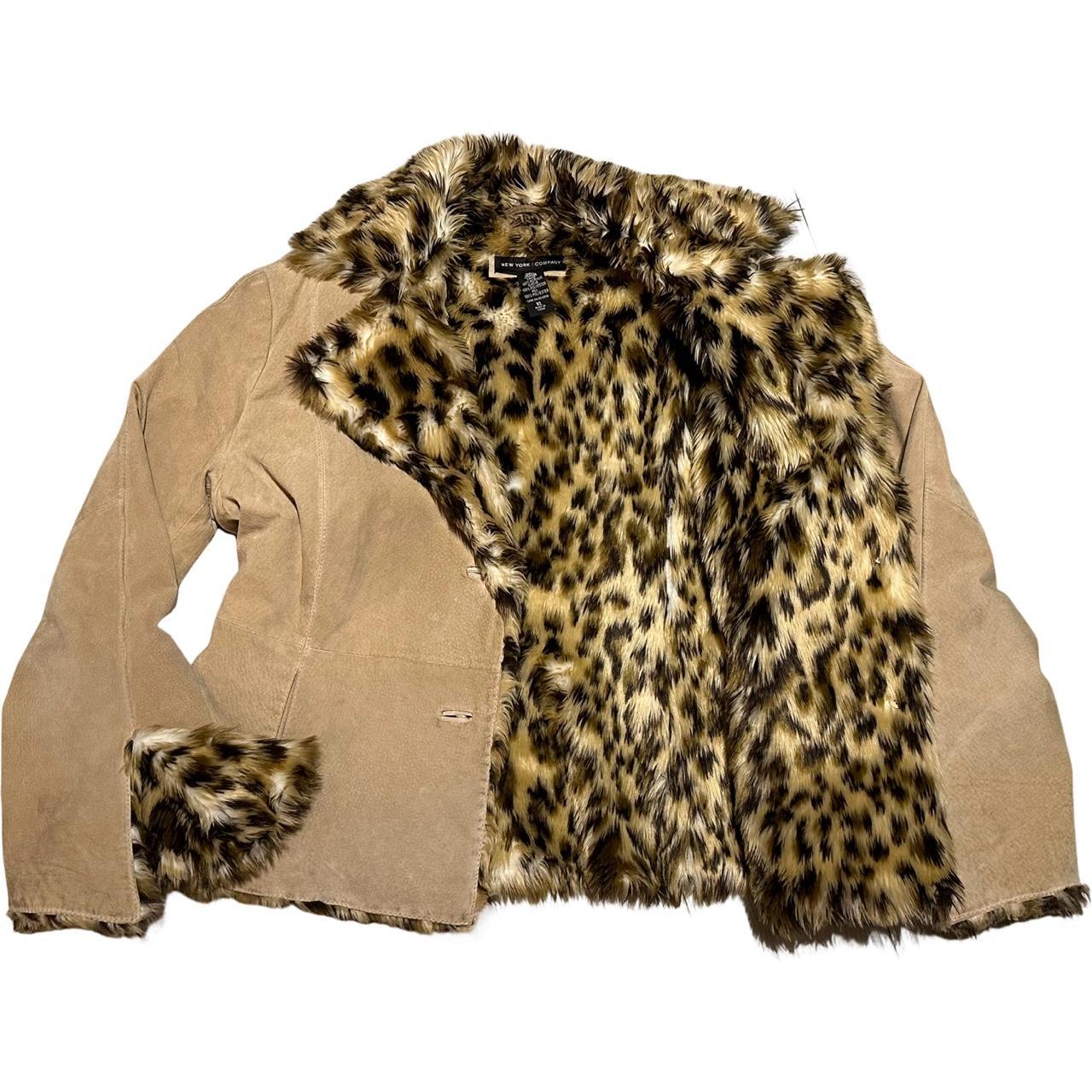 Cheetah Print Fur And Suede jacket