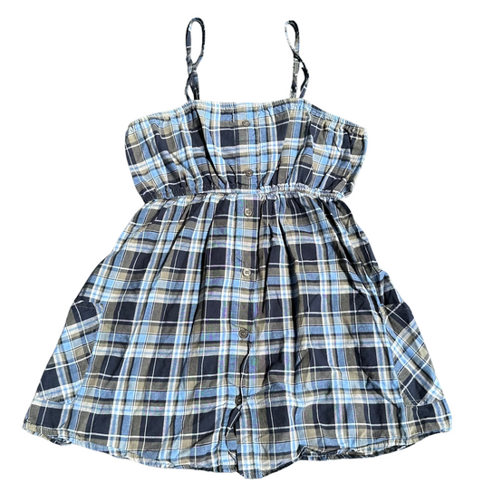 Plaid babydoll tank with pockets