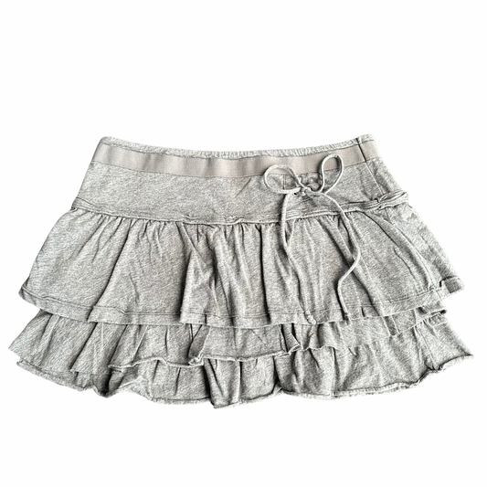 Jersey ruffle micro mini skirt